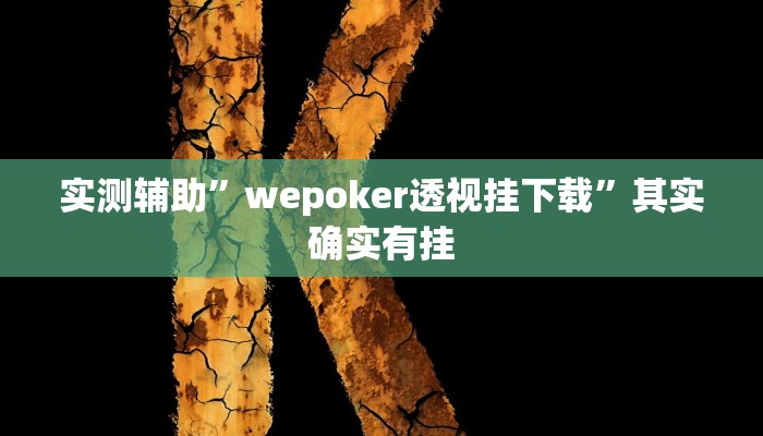 教程辅助!“wepoker开挂辅助透视方法”其实确实有挂