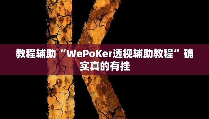 教程辅助“WePoker私人局开挂辅助作弊”(原来确实是有挂)