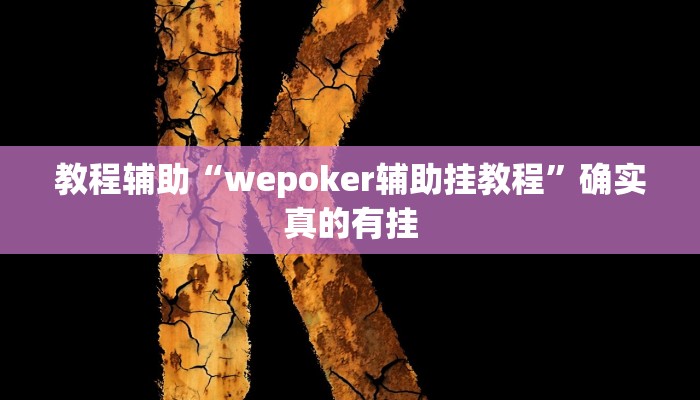 教程辅助“wepoker辅助挂教程”确实真的有挂