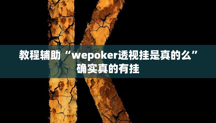 教程辅助“wepoker透视挂是真的么”确实真的有挂