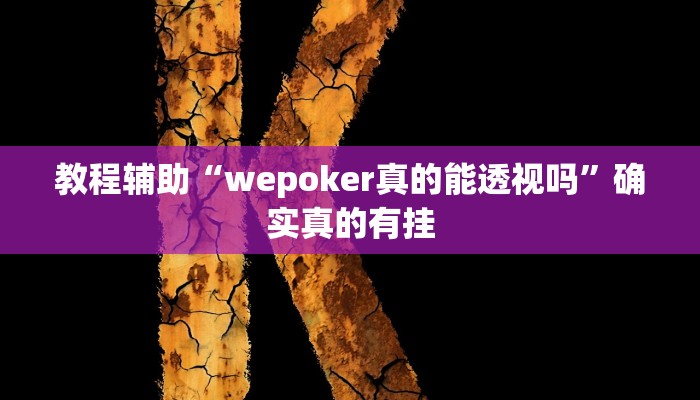 教程辅助“wepoker真的能透视吗”确实真的有挂