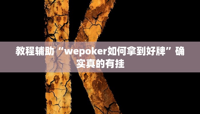 教程辅助“wepoker如何拿到好牌”确实真的有挂