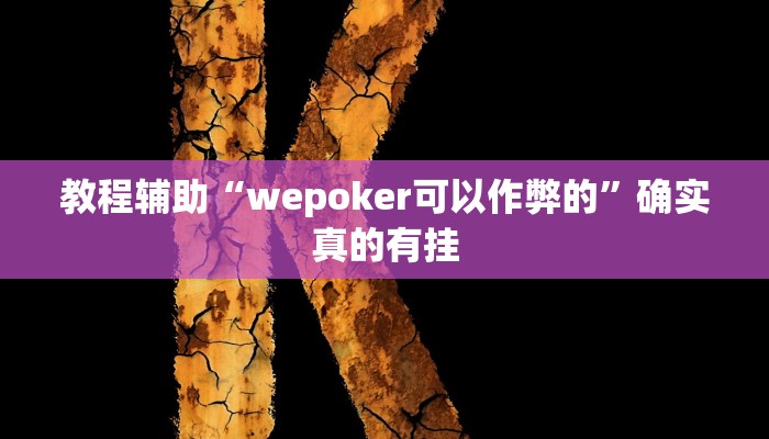 教程辅助“wepoker可以作弊的”确实真的有挂