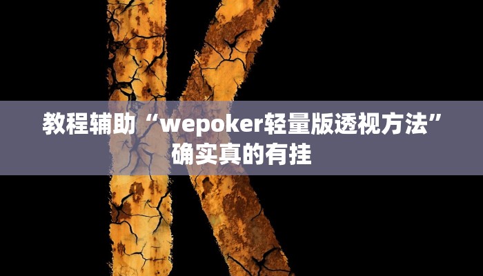 教程辅助“wepoker轻量版透视方法”确实真的有挂