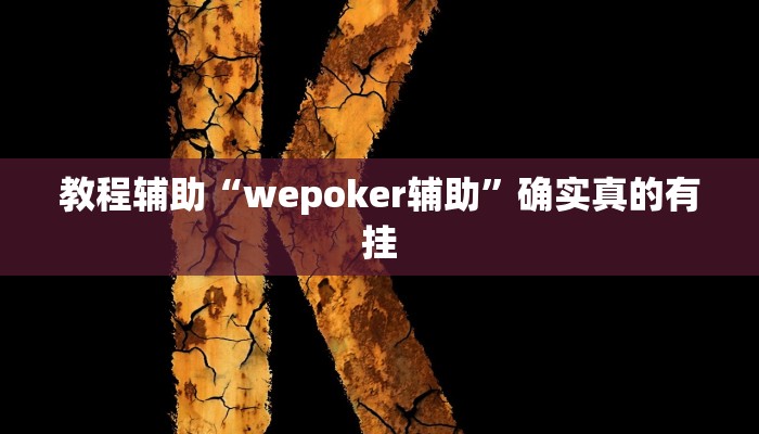 教程辅助“wepoker辅助”确实真的有挂