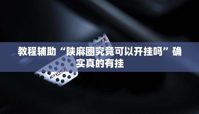 教程辅助“陕麻圈究竟可以开挂吗”确实真的有挂