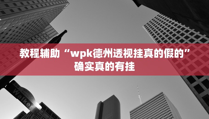 教程辅助“wpk德州透视挂真的假的”确实真的有挂