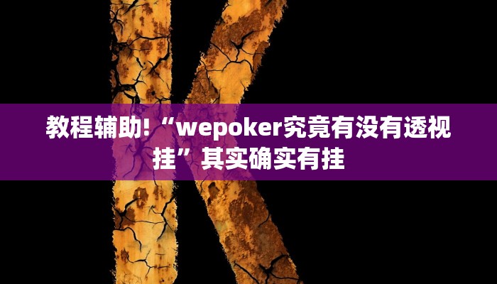 教程辅助!“wepoker究竟有没有透视挂”其实确实有挂