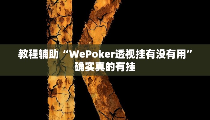 教程辅助“WePoker透视挂有没有用”确实真的有挂