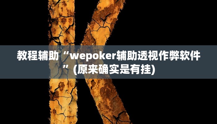 辅助神器“众合推扑克确定真的有挂”(详细开挂教程)