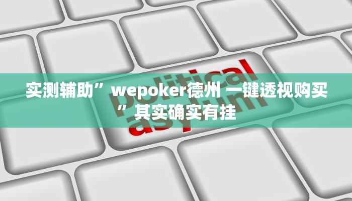 实测辅助”wepoker德州 一键透视购买”其实确实有挂