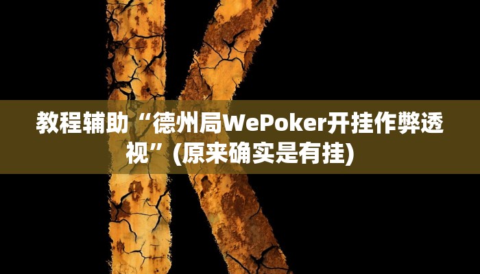 教程辅助“德州局WePoker开挂作弊透视”(原来确实是有挂)