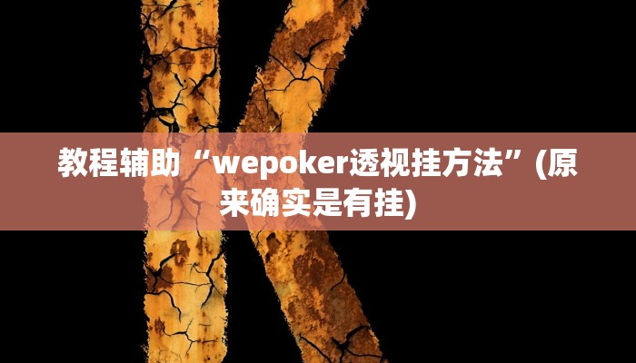 教程辅助“wepoker透视挂方法”(原来确实是有挂)