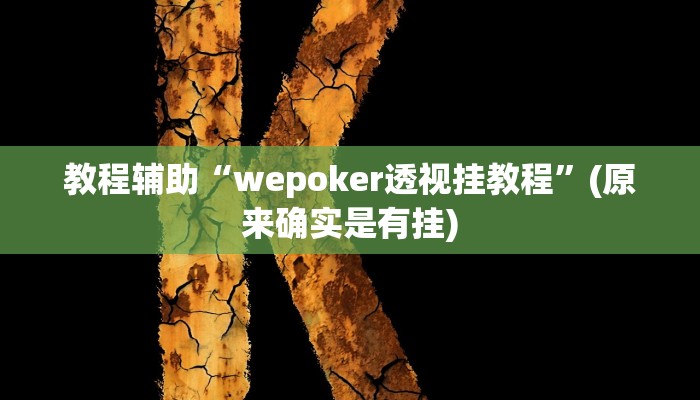 教程辅助“wepoker透视挂教程”(原来确实是有挂)