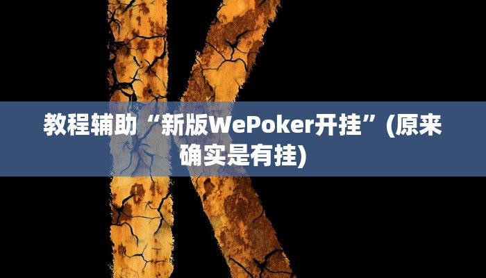 教程辅助“新版WePoker开挂”(原来确实是有挂)