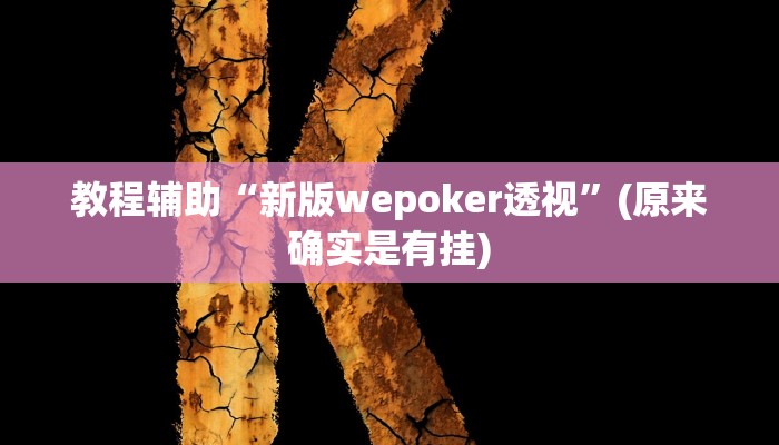 教程辅助“新版wepoker透视”(原来确实是有挂)