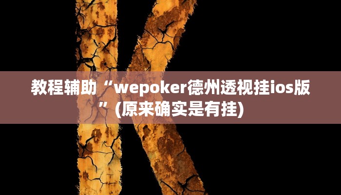 教程辅助“德扑之星开挂透视教程”(原来确实是有挂)
