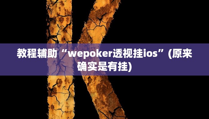 教程辅助“wepoker透视挂ios”(原来确实是有挂)