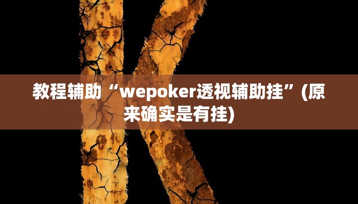 教程辅助“wepoker透视辅助挂”(原来确实是有挂)