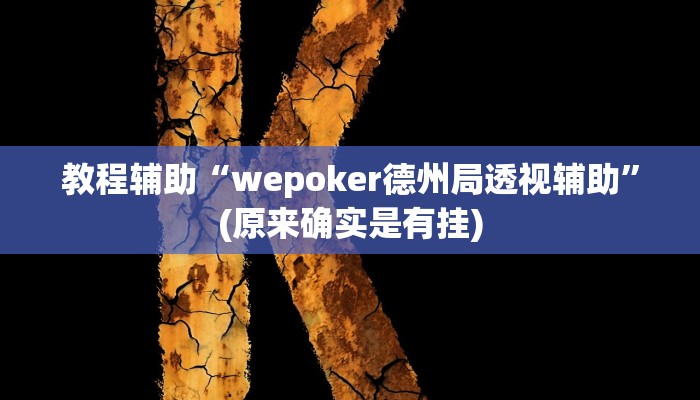 教程辅助“wepoker德州局透视辅助”(原来确实是有挂)
