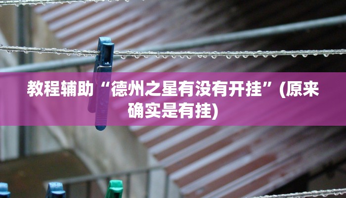 教程辅助“德州之星有没有开挂”(原来确实是有挂)