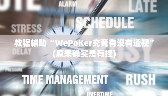 教程辅助“WePoKer究竟有没有透视”(原来确实是有挂)