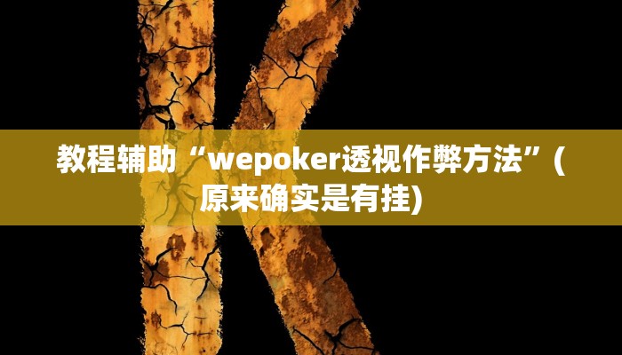 教程辅助“wepoker透视作弊方法”(原来确实是有挂)