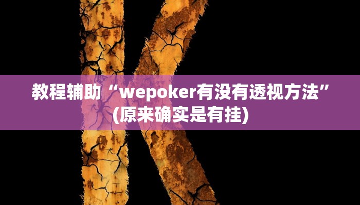 教程辅助““德扑之星德州透视作弊辅助””(原来确实是有挂)