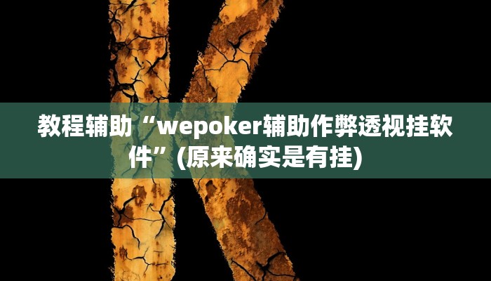 教程辅助“wepoker辅助作弊透视挂软件”(原来确实是有挂)
