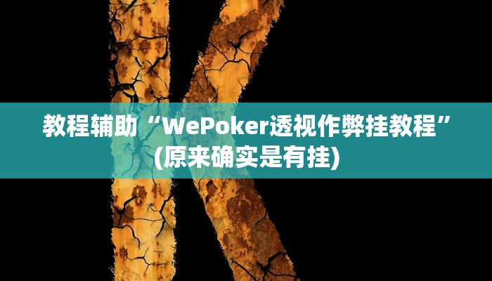 教程辅助“WePoker透视作弊挂教程”(原来确实是有挂)