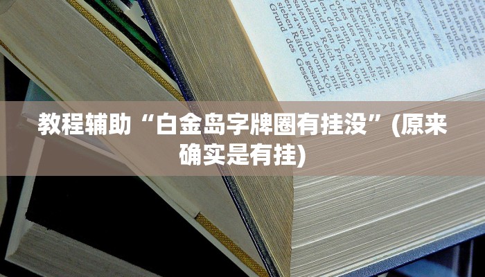 教程辅助“白金岛字牌圈有挂没”(原来确实是有挂)