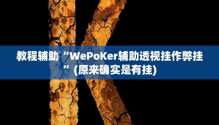 教程辅助“WePoKer辅助透视挂作弊挂”(原来确实是有挂)