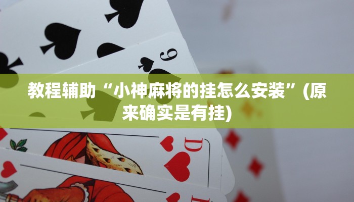 教程辅助“小神麻将的挂怎么安装”(原来确实是有挂)