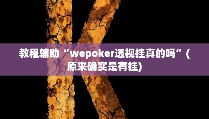 教程辅助“hhpoker可以开挂作弊”(原来确实是有挂)