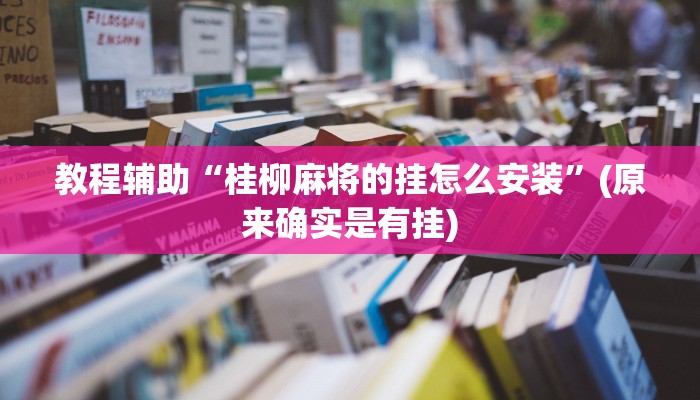 教程辅助“桂柳麻将的挂怎么安装”(原来确实是有挂)