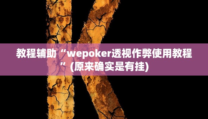 教程辅助“wepoker透视作弊使用教程”(原来确实是有挂)
