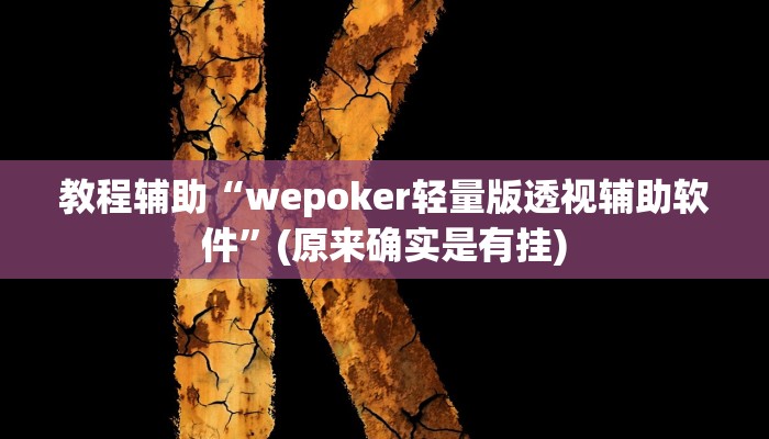 教程辅助“wepoker轻量版透视辅助软件”(原来确实是有挂)