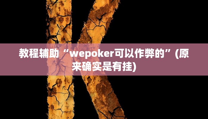 教程辅助“wepoker可以作弊的”(原来确实是有挂)