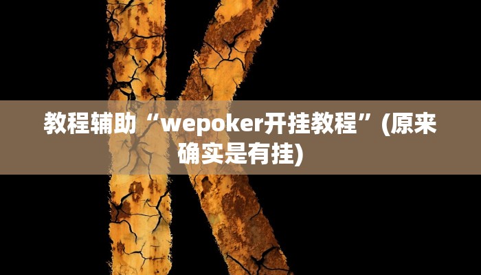 教程辅助“wepoker开挂教程”(原来确实是有挂)