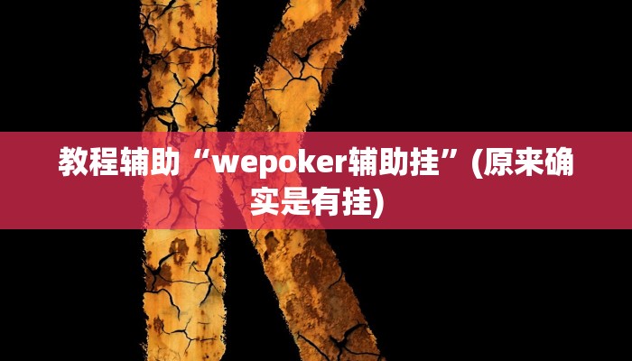 教程辅助“wepoker辅助挂”(原来确实是有挂)