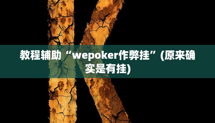 教程辅助“wepoker作弊挂”(原来确实是有挂)