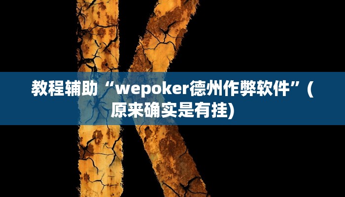 教程辅助“wepoker德州作弊软件”(原来确实是有挂)