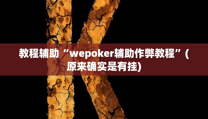 教程辅助“wepoker辅助作弊教程”(原来确实是有挂)
