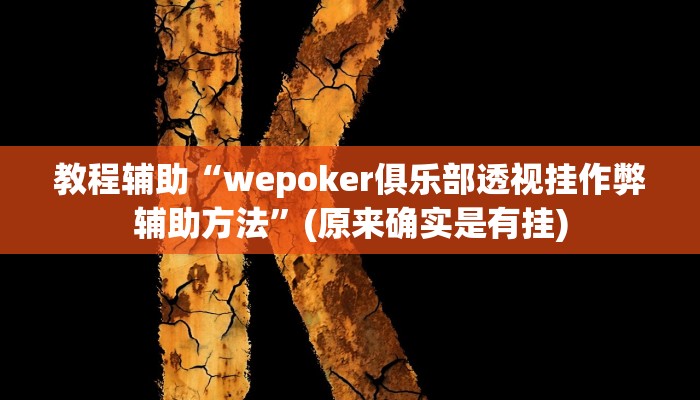 教程辅助“德扑之星有透视开挂吗”(原来确实是有挂)