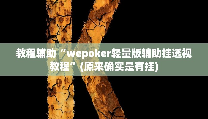 教程辅助“wepoker轻量版辅助挂透视教程”(原来确实是有挂)