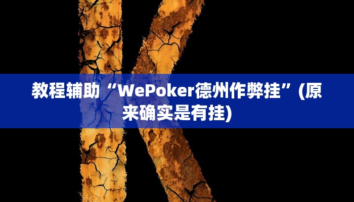 教程辅助“WePoker德州作弊挂”(原来确实是有挂)