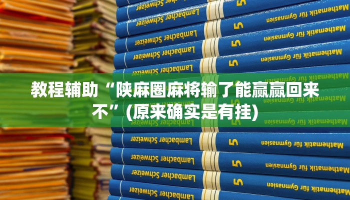 教程辅助“陕麻圈麻将输了能赢赢回来不”(原来确实是有挂)