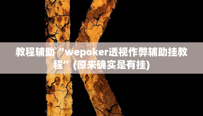 教程辅助“wepoker透视作弊辅助挂教程”(原来确实是有挂)