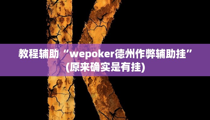 教程辅助“wepoker德州作弊辅助挂”(原来确实是有挂)