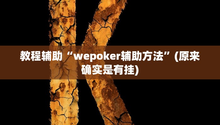 教程辅助“wepoker辅助方法”(原来确实是有挂)